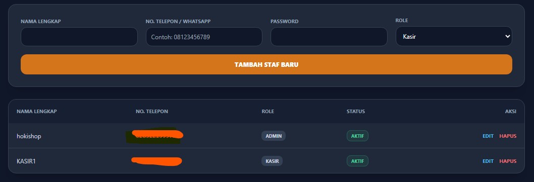 Pengaturan Toko
